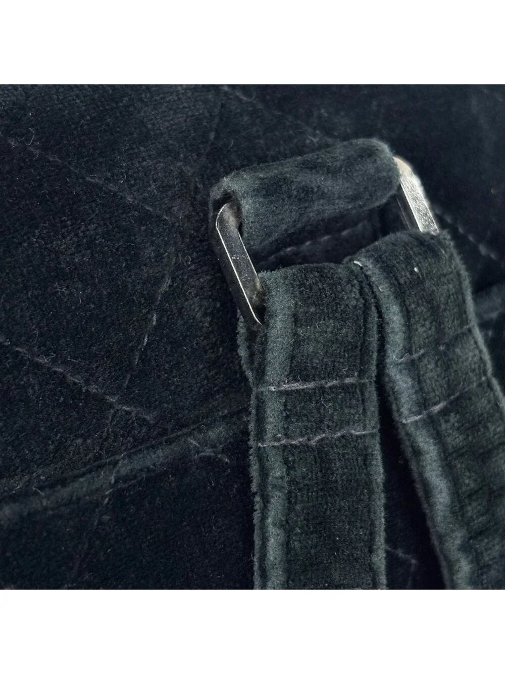 Chanel Backpack CC Logo Quilted Velour Black